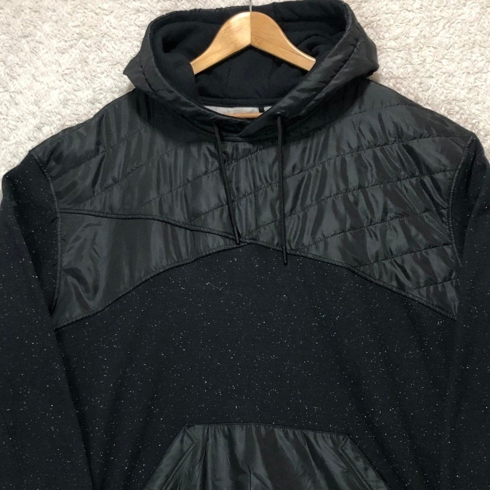 Champs Sports CSG Mens 2XL XXL Black Flecked Quilted Hoodie Pullover Sweatshirt